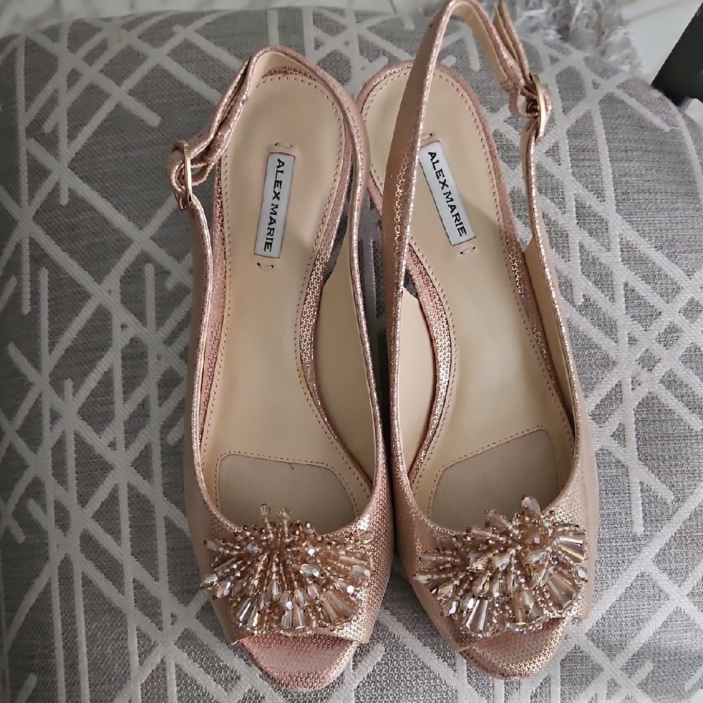 Alex Marie Women's Rose Gold Slingback Heels